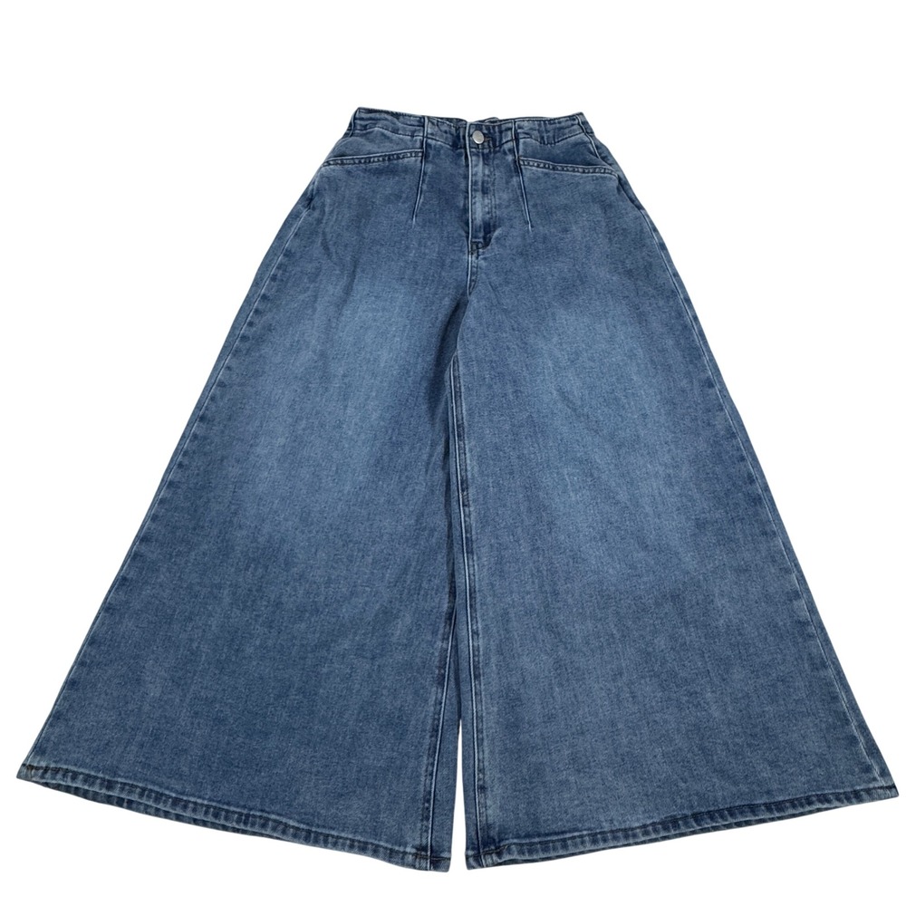 Y2K Tractr Super Wide Leg Jeans High Rise Cinch Back Women's 0/25 Baggy Whimsy